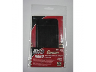 Коврик противоскользящий AVS NANO липучка черный (12.5х6 см)