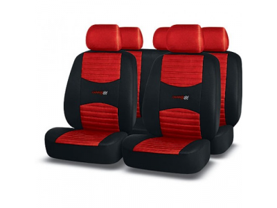 Чехлы "Premier" CARBON SRS AIRBAG полиэстер (Черно/Красный)