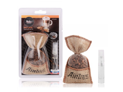 Ароматизатор "Кофе в мешочке со спреем" пряный латте от Airline Ароматизатор "Кофе в мешочке со спреем" пряный латте
