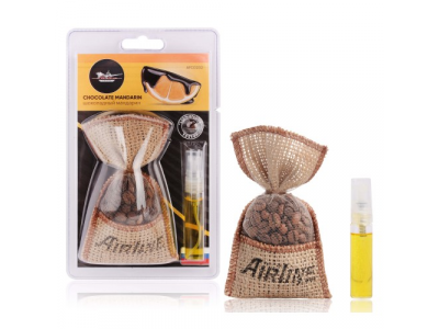 Ароматизатор "Кофе в мешочке со спреем" шоколадный мандарин от Airline Ароматизатор "Кофе в мешочке со спреем" шоколадный мандарин