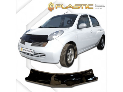 Дефлектор капота (Classic черный) Nissan Micra 2004-2006
