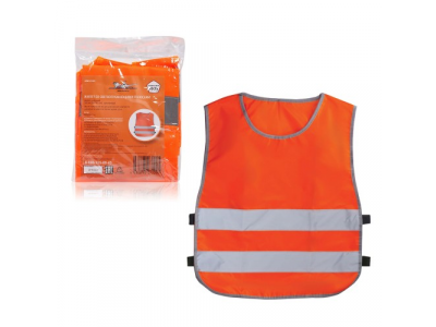 Жилет со светоотражающими полосами, детский, р. 30-34 (58х51 см), оранжевый