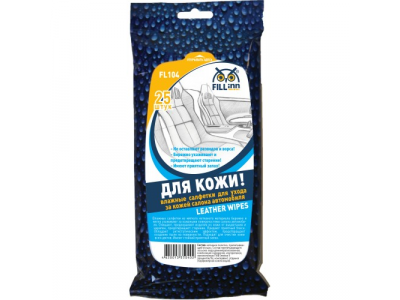 Влажные салфетки для ухода за кожей салона автомобиля от FILL INN Влажные салфетки для ухода за кожей салона автомобиля