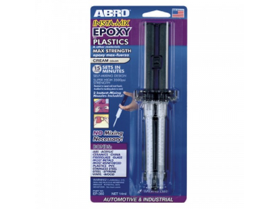 Клей эпоксидный для пластика в шприце Премиум, 14 мл от ABRO Клей эпоксидный для пластика в шприце Премиум, 14 мл