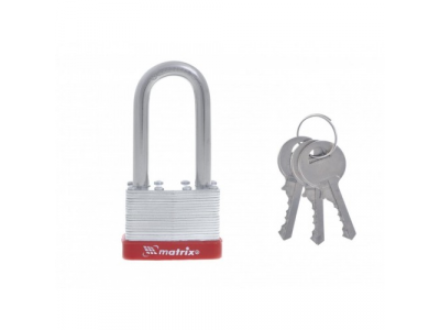 Замок навесной, 50 мм, удлиненная дужка Matrix