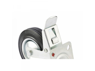 Колесо поворотное с тормозом d-125 мм., крепление платформенное СИБРТЕХ от СИБРТЕХ Колесо поворотное с тормозом d-125 мм., крепление платформенное СИБРТЕХ