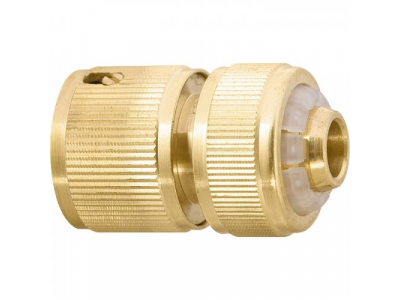 Соединитель латунный быстросъемный для шланга 3/4", аквастоп// PALISAD