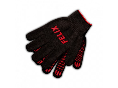 Перчатки хлопковые Felix с пвх-покрытием (черные)