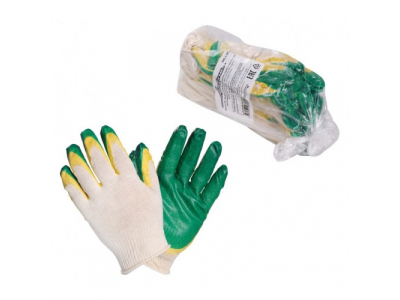 Перчатки ХБ с двойным латексным покрытием ладони, зеленые (5 пар) от Airline Перчатки ХБ с двойным латексным покрытием ладони, зеленые (5 пар)
