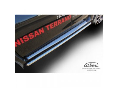Защита штатных порогов Arbori d57 труба NISSAN TERRANO 2014-