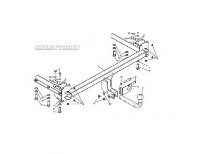 Фаркоп на Kia Sephia седан 1998-2004гг.