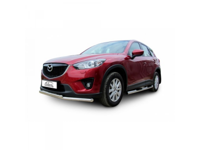 Защита переднего бампера Arbori d57+d42 двойная MAZDA CX-5 2011-