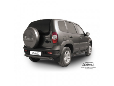 Защита заднего бампера Arbori d76 радиусная, CHEVROLET NIVA 2010-, черн. от ARBORI Защита заднего бампера Arbori d76 радиусная, CHEVROLET NIVA 2010-, черн.