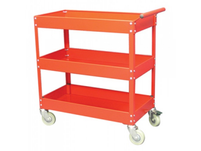 Тележка с тремя открытыми полками красная от LICOTA Тележка с тремя открытыми полками красная