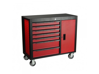 JTC Тележка инструментальная 7 секций красная с боковым ящиком JTC от JTC JTC Тележка инструментальная 7 секций красная с боковым ящиком JTC