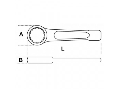 Ключ накидной ударный короткий 27 мм