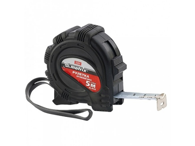 Рулетка Black, 5 м х 19 мм, обрезиненный корпус// MATRIX