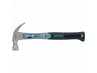 Молоток-гвоздодер, 450 г, фибергласовая трехкомпонентная рукоятка// GROSS