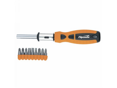 Отвертка реверсивная, набор бит, 9 шт., CrV// SPARTA