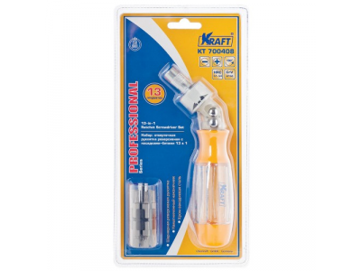 Набор: реверсивная отверточная рукоятка со встравками 13 в 1 от KRAFT Набор: реверсивная отверточная рукоятка со встравками 13 в 1