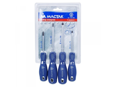 Набор отвёрток, 4 предмета, МАСТАК