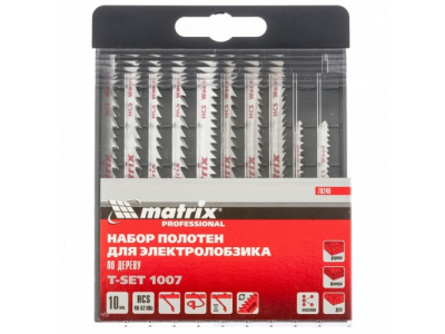 Набор полотен для электролобзика по дереву, 10 шт, T-SET1007 Matrix от MATRIX Набор полотен для электролобзика по дереву, 10 шт, T-SET1007 Matrix