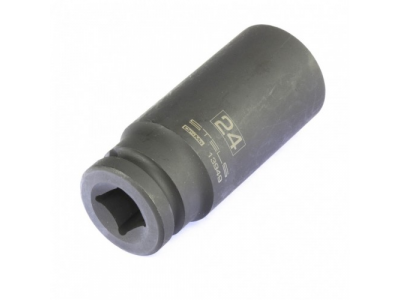 Головка ударная удлиненная шестигранная, 24 мм, 1/2, CrMo Stels