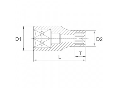 Головка торцевая 1/4" E6