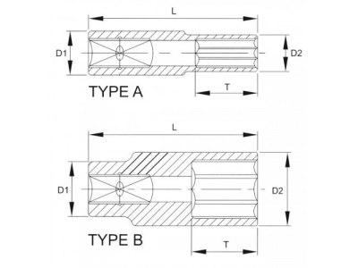 Головка торцевая глубокая 6гр. 3/8" 11мм