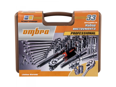 Универсальный набор инструмента 1/2" DR, 33 предмета, Ombra OMT33S от OMBRA Универсальный набор инструмента 1/2" DR, 33 предмета, Ombra OMT33S