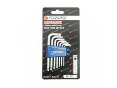 Набор ключей торкс Г-образных 7пр. (Т10,Т15,Т20,Т25,Т27,Т30,Т40)в пластиковом держателе от FORSAGE Набор ключей торкс Г-образных 7пр. (Т10,Т15,Т20,Т25,Т27,Т30,Т40)в пластиковом держателе