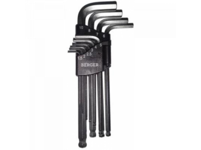 Набор ключей шестигранных BERGER BG-10SНW 10 предметов от BERGER Набор ключей шестигранных BERGER BG-10SНW 10 предметов