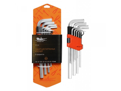 Набор шестигранных ключей 9 предметов, пласт.подвес AIRLINE от Airline Набор шестигранных ключей 9 предметов, пласт.подвес AIRLINE