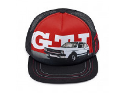 Бейсболка Volkswagen GTI 1976 Baseball Cap, Black/Red, артикул 5GB084300