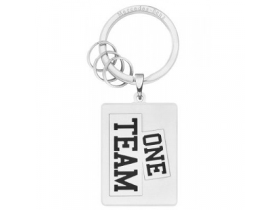 Брелок Mercedes-Benz Key Ring, ONE TEAM, Black / Silver, артикул B66958203