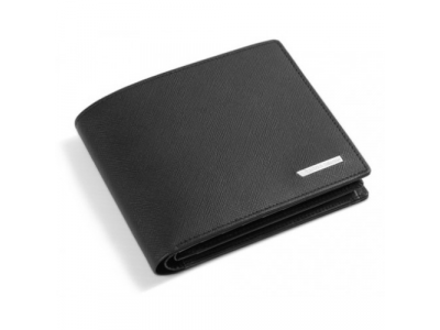 Мужской кожаный кошелек Skoda Men's Leather Wallet Black, артикул 51482
