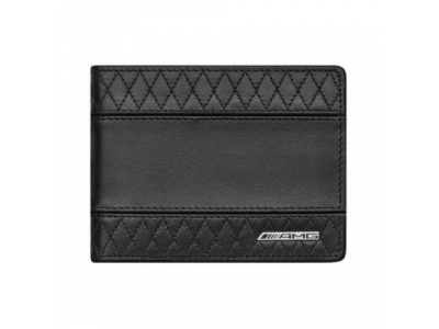 Кожаный кошелек Mercedes-Benz AMG Wallet, Black Leather, RFID protection