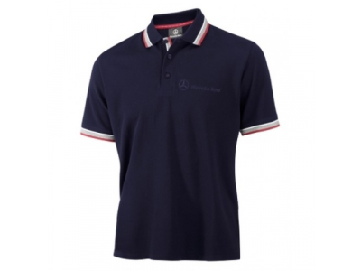 Мужская рубашка-поло Mercedes-Benz Men's Poloshirt Logo-Stick, Navy, артикул B66951935