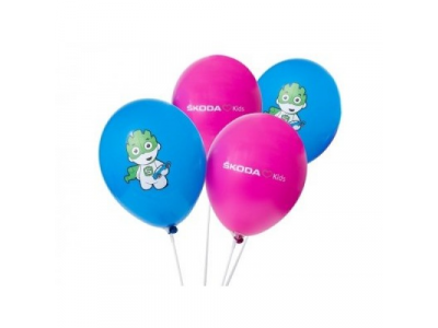 Воздушные шары Skoda в двух цветах (синий и розовый), 50 штук
