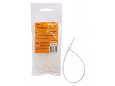 Стяжки (хомуты) кабельные 2,5*100 мм, пластиковые, белые, 100 шт. AIRLINE от Airline Стяжки (хомуты) кабельные 2,5*100 мм, пластиковые, белые, 100 шт. AIRLINE