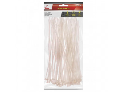 Хомут—стяжка кабельная пластиковая 7.2х400 (100 шт) Белая