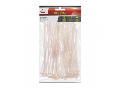 Хомут—стяжка кабельная пластиковая 7.2х200 (100 шт) Белая от SKYBEAR Хомут—стяжка кабельная пластиковая 7.2х200 (100 шт) Белая