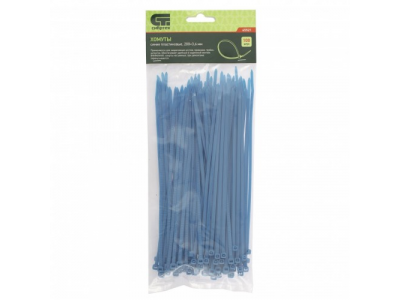 Хомуты, 200 x 3,6 мм, пластиковые, синие, 100 шт Сибртех от СИБРТЕХ Хомуты, 200 x 3,6 мм, пластиковые, синие, 100 шт Сибртех