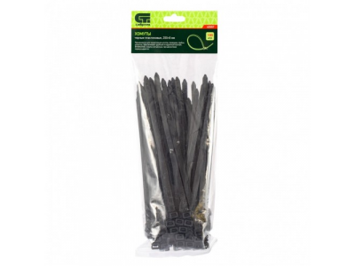 Хомуты, 200 х 8 мм, пластиковые, черные, 100 шт Сибртех от СИБРТЕХ Хомуты, 200 х 8 мм, пластиковые, черные, 100 шт Сибртех